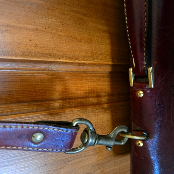 Rare Handmade Vintage Holland Sport Tuscan Brown/Burgundy Cowhide Messenger Bag - Picture 6 of 14